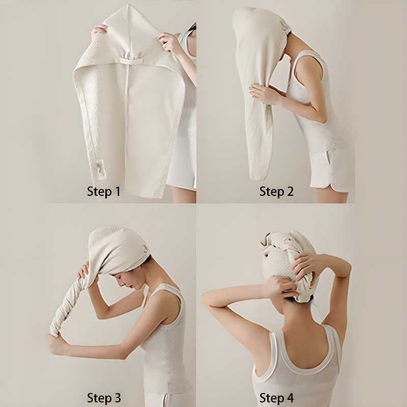Waffle Absorbent Hair Drying Towel Wrap - image 8