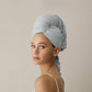 Breathable Antibacterial Hair Drying Towel Wrap - Blue - 2PCS - 26" x 39" - image 2