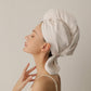 Breathable Antibacterial Hair Drying Towel Wrap - White - 2PCS - 26" x 39" - image 8