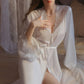 Solid Color Sexy Lace Bathrobe - image 4