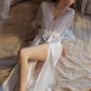 Solid Color Sexy Lace Bathrobe - image 3