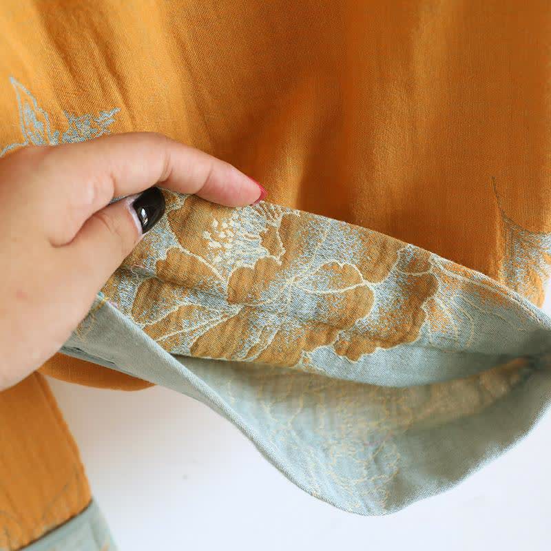 Oriental Style Peony Cotton Pajama Set - image 8