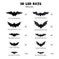 Halloween 3D LED Bat Glitter Wall Decoration - 60PCS - image 14
