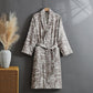 Botanical Cotton Double Layer Gauze Robe - Khaki - XL - image 7