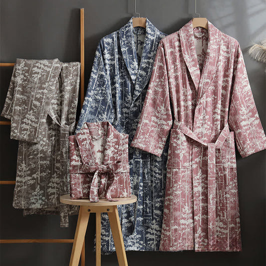 Botanical Cotton Double Layer Gauze Robe - image 0