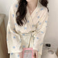 Blue Bow Print Kimono Robe - image 7