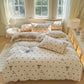 Heart Bowknot Plush Warm Bedding Set - image 1