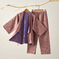 Butterfly Cotton Gauze Kimono Loungewear Set - Brown - XL - image 1