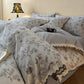 Vintage Floral Cotton Lace Bedding Set - Grey - King - image 9