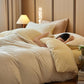 Ginkgo Floral Embossed Fleece Bedding Set(4PCS) - White - Queen - image 5