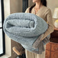 Geometric Embossed Contrast Trim Plush Blanket - Grey - Queen - image 5