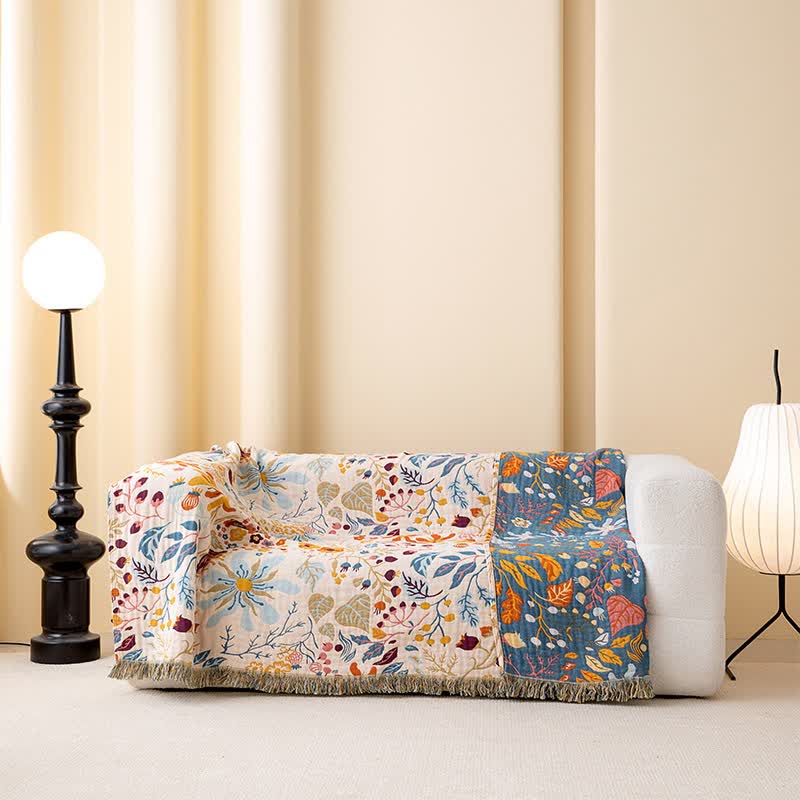 Cottage Floral Tassel Cotton Gauze Quilt - image 2