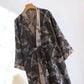 Leaf Jacquard Cotton Kimono Bathrobe - image 3