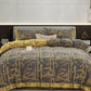 Bamboo Plant Cotton Gauze Reversible Bedding Set (4PCS)  - Grey - King - image 14