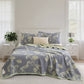 Ginkgo Inspired Natural Cotton Reversible Quilt - Blue - Quilt with 2PCS Pillowcases - Cal King - image 0