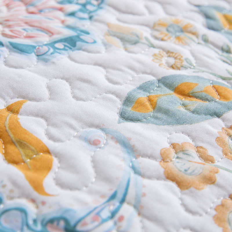 Floral Paisley Quilted Cotton Bedding Set(3PCS) - image 8