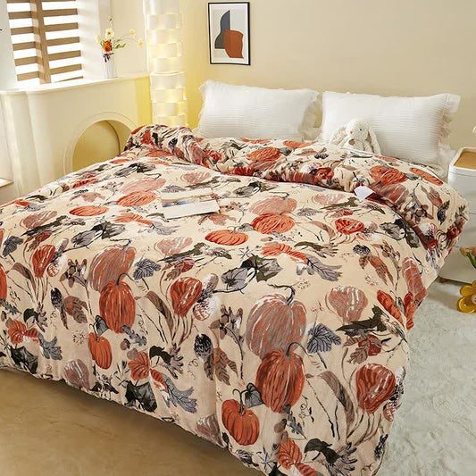 Pumpkin Plush Duvet Cover Blanket - image 1