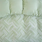 Green Herringbone Cotton Duvet Cover Set(3PCS) - image 4