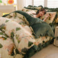 Ginkgo Leaf Ruffled Plush Bedding Set(4PCS) - image 1
