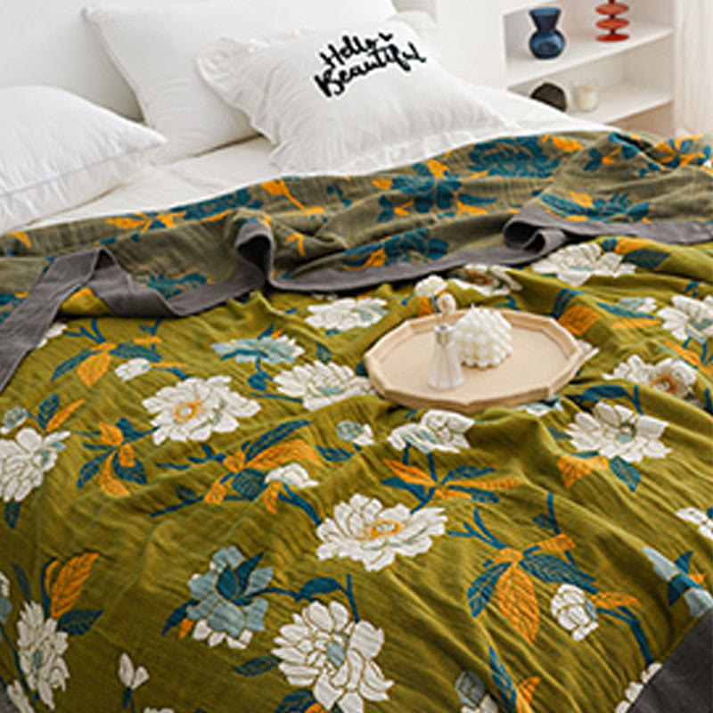 Ownkoti Olive Flower Printed Cotton Quilt - image 2