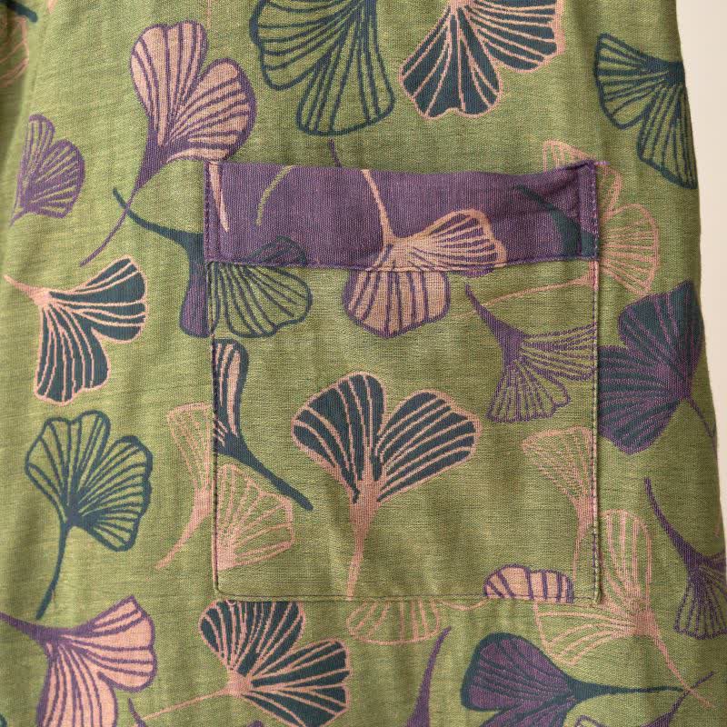 Ginkgo Biloba Cotton Gauze Kimono Robe - image 33