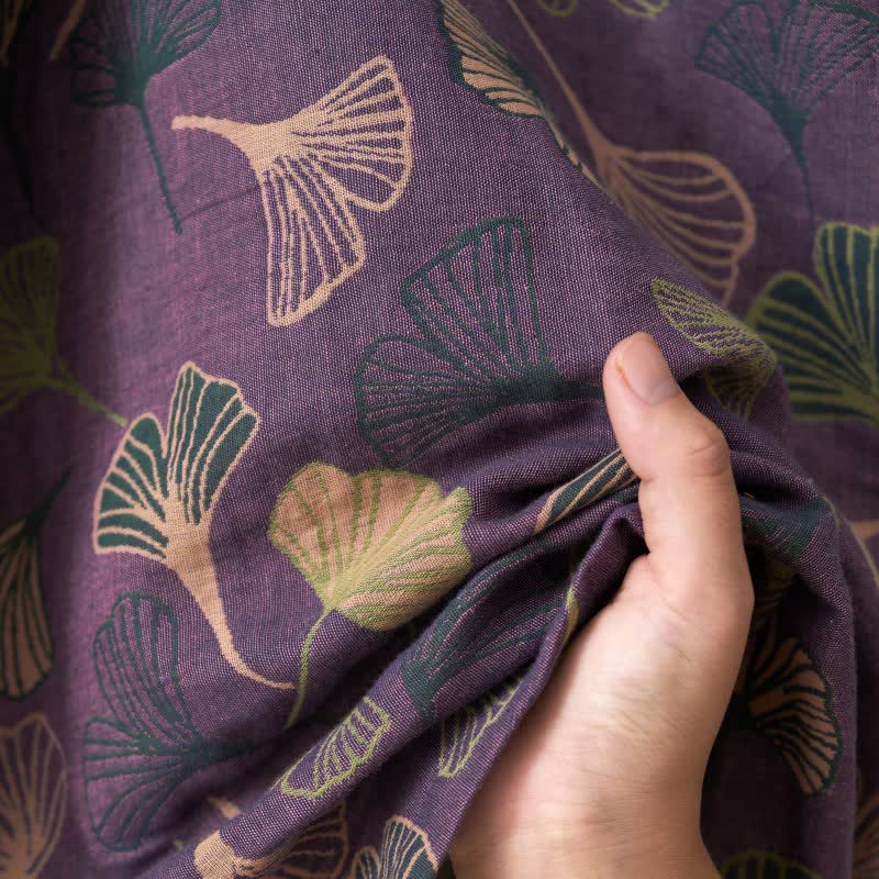 Ginkgo Biloba Cotton Gauze Kimono Robe - image 25