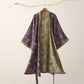 Ginkgo Biloba Cotton Gauze Kimono Robe - Purple & Green - 2XL - image 22
