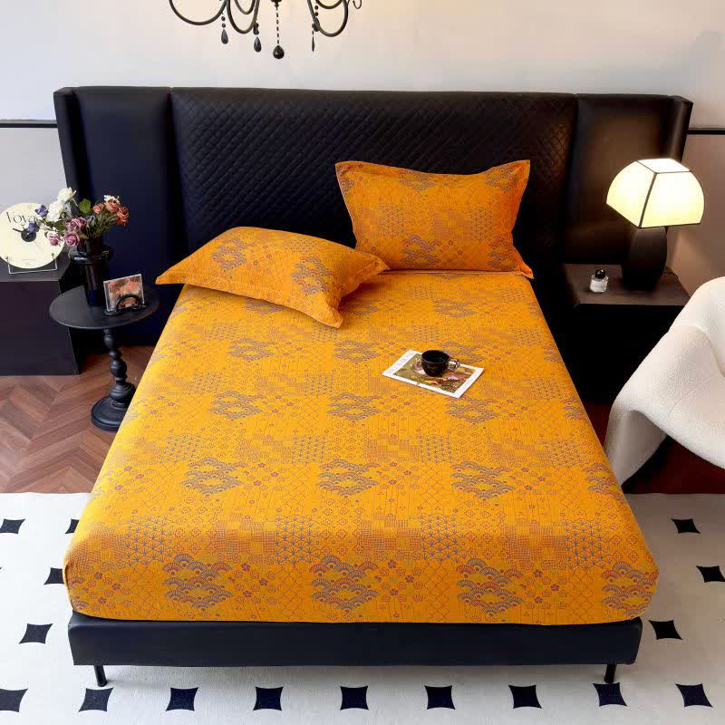 Retro Fan Pattern Cotton Fitted Sheet - image 4