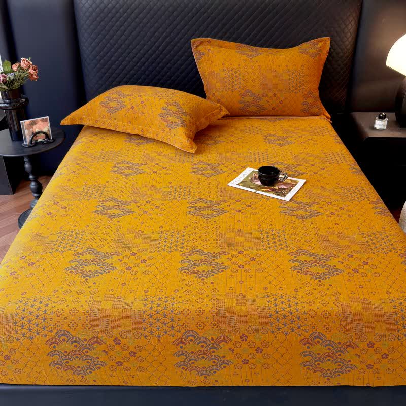 Retro Fan Pattern Cotton Fitted Sheet - image 5