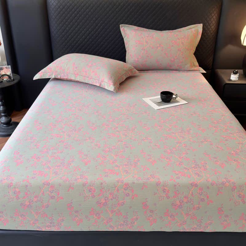 Plum Blossom Cotton Gauze Fitted Sheet - image 2