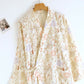 Muted Floral Cotton Gauze Kimono Bathrobe - image 3