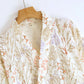 Muted Floral Cotton Gauze Kimono Bathrobe - image 4