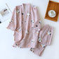 Matching Cat Kimono Cotton Gauze Loungewear - Pink - Women - XL - image 16