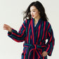 Color Block Striped Plush Robe - image 1