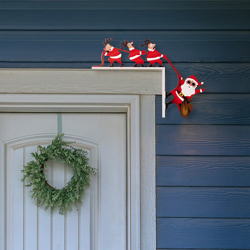 Halloween Santa & Reindeer Door Corner Decoration - image 5