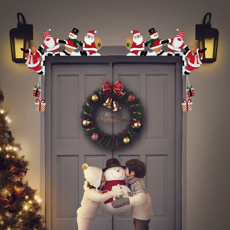 Santa Team Door Corner Christmas Decoration - Right & Left - 4PCS - image 0