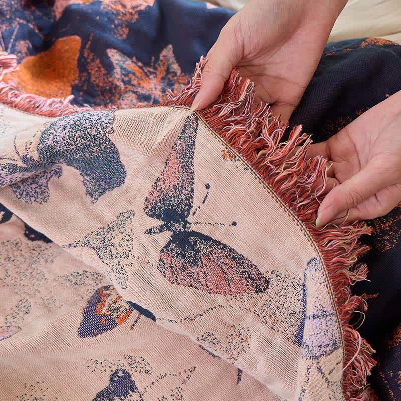 Ownkoti Elegant Butterfly Tassel Cotton Blanket - image 9