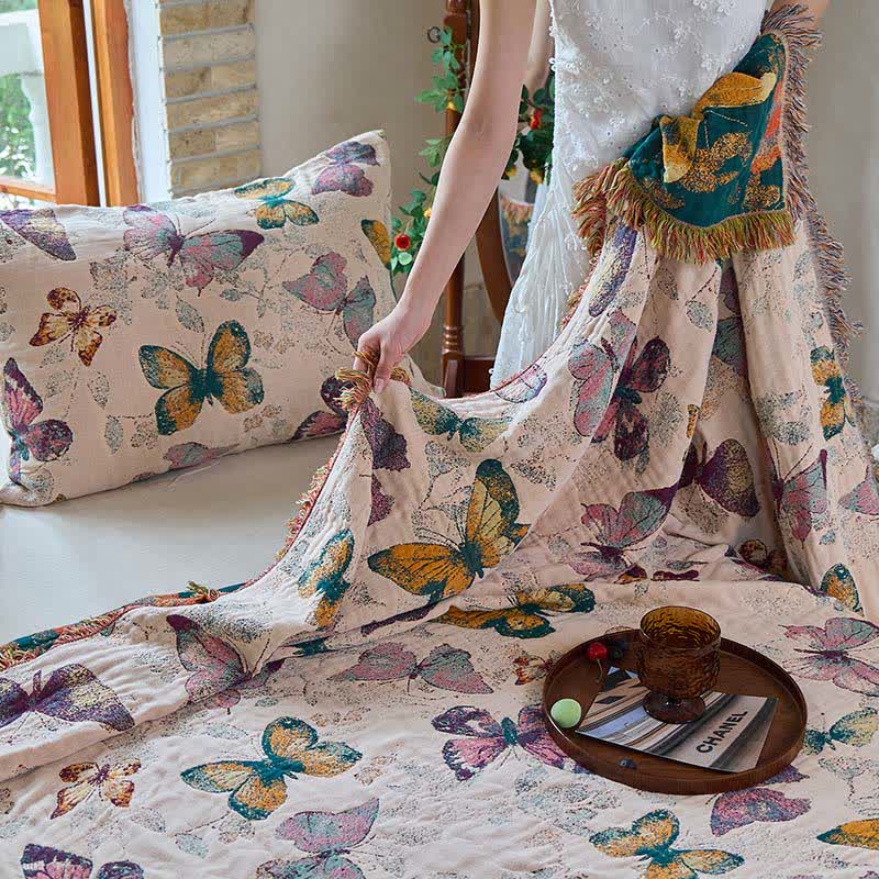 Ownkoti Elegant Butterfly Tassel Cotton Quilt - image 17