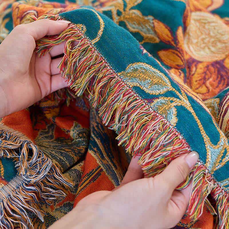 Luxurious Floral Cotton Tassel Quilt - image 11