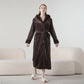 Fleece Hooded Winter Long Bathrobe - Brown - Women XL - image 11