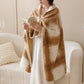 Cozy Hooded Wearable Shawl Blanket - Coffee - 33" x 55" - image 10
