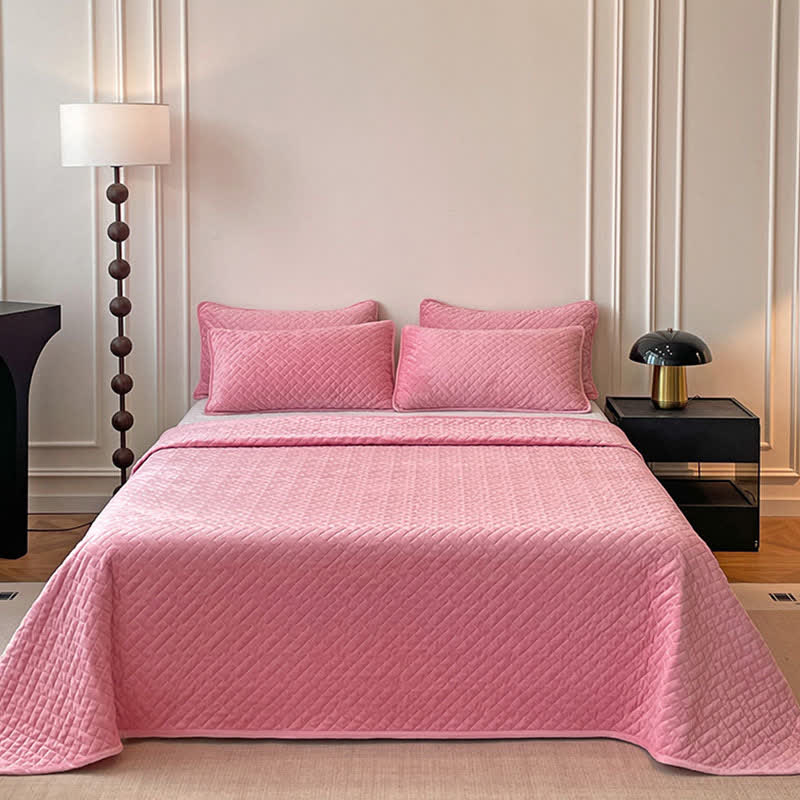 Ownkoti Solid Color Grid Quilted Coverlet - image 11