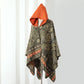 Vintage Paisley Hooded Cape Shawl - Orange - 53" x 59" - image 5