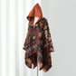 Vintage Paisley Hooded Cape Shawl - Caramel - 53" x 59" - image 7