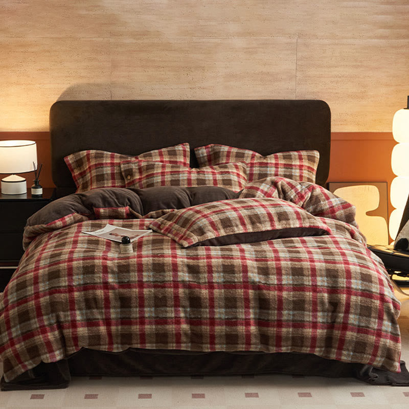 Classic Plaid Cozy Thick Bedding Set (4PCS)  - E - Bedding Set(4PCS) - King - image 26