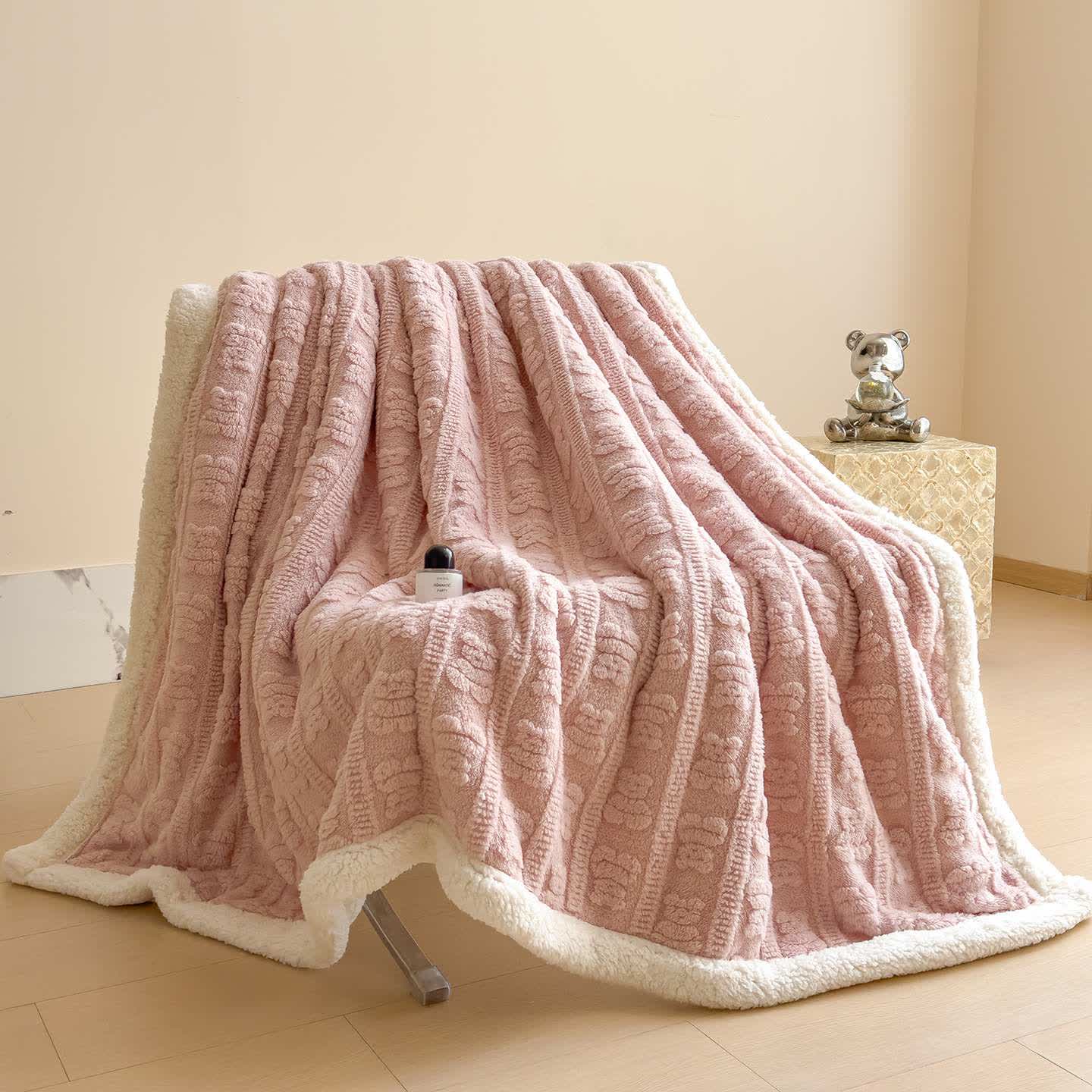 Bear Striped Textured Throw Blanket - image 6
