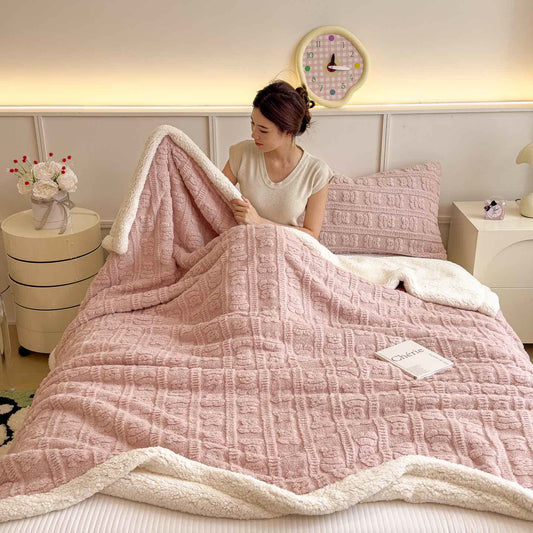 Bear Striped Textured Throw Blanket - image 1