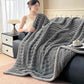Ownkoti Geometric textured Plush Throw Blanket - Dark Gray - Queen - image 6