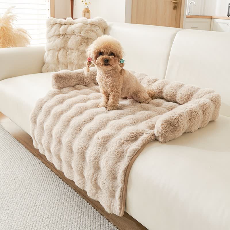 Ownkoti Solid Plush Pet Sofa Bed - Apricot - 29" x 29" - image 14