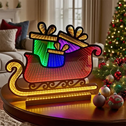 Ownkoti Christmas Sleigh 3D Tunnel Light  - 2PCS - 3"W x 14"L x 12"H - image 0